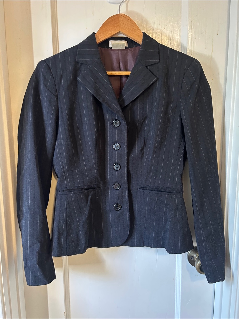 Van Heusen Black Pinstripe Women's Blazer